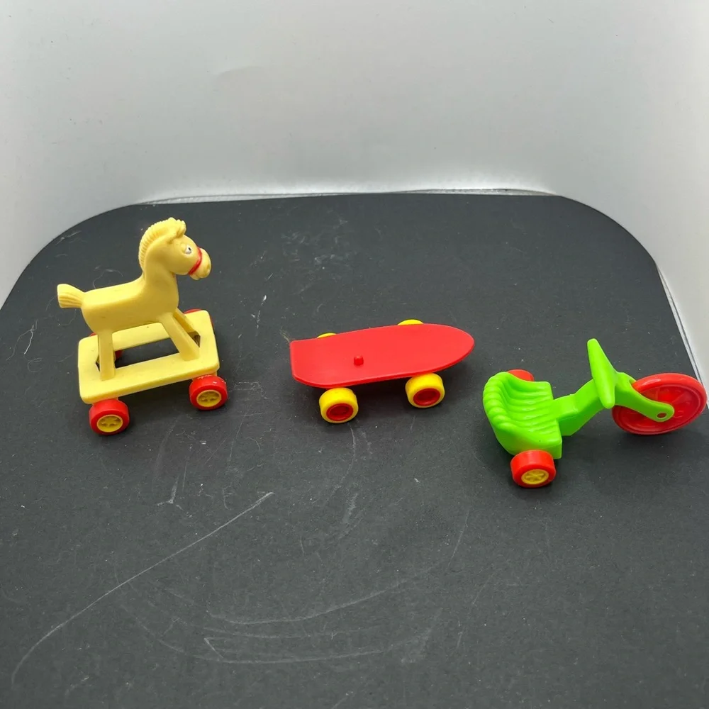 Colorful Kids Toy‎ Set with Horse, Skateboard, and Tricycle